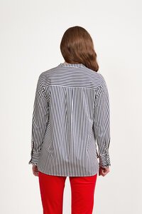 Vassalli Ruffle Trim Stripe Shirt