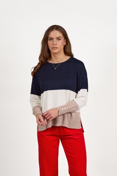 Vassalli Tri Stripe Dropped Shoulder Jumper-new-Preen