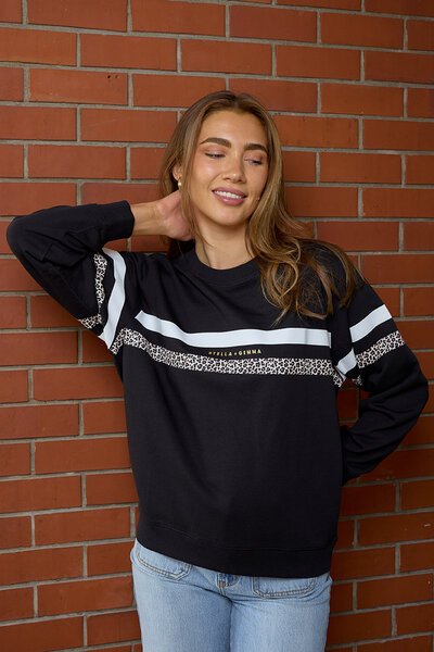 Stella + Gemma Essential Leopard Stripe Sweat-new-Preen