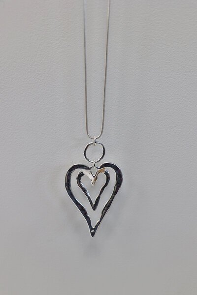 SHE Jewellery Double Heart Drop Necklace-new-Preen