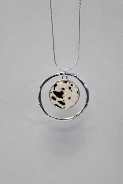 She Jewellery Cow Hide Double Circle-new-Preen