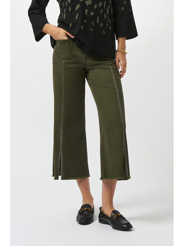 Joseph Ribkoff Embellished Seam Culotte Jeans