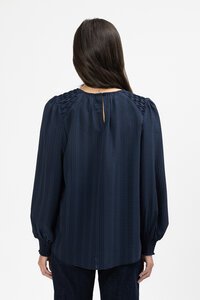 Seeking Lola Navy Check Honeycombe Blouse