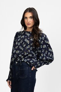 Seeking Lola Navy Zest Timely Top