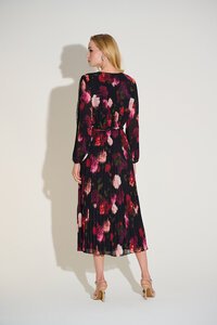Joseph Ribkoff Pleated Chiffon Floral Dress