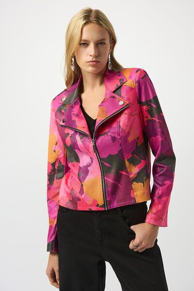 Joseph Ribkoff Faux Suede Print Fitted Jacket-new-Preen
