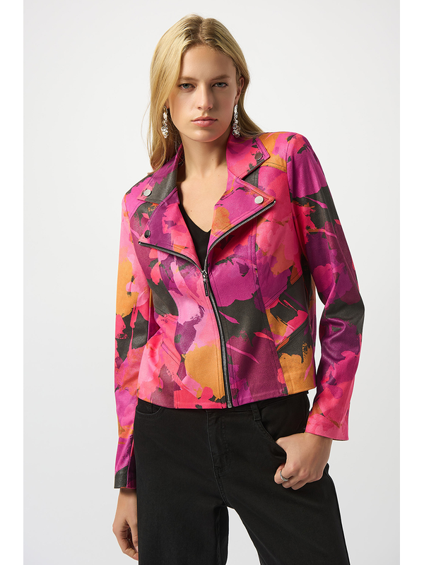 Joseph Ribkoff Faux Suede Print Fitted Jacket