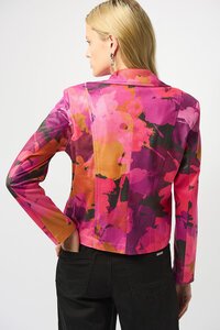 Joseph Ribkoff Faux Suede Print Fitted Jacket