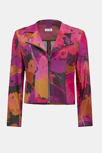 Joseph Ribkoff Faux Suede Print Fitted Jacket