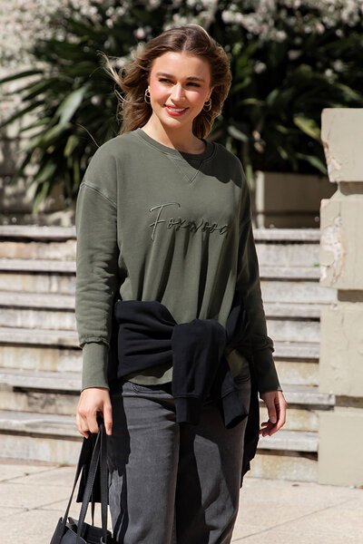 Foxwood Khaki Signature Crew-new-Preen
