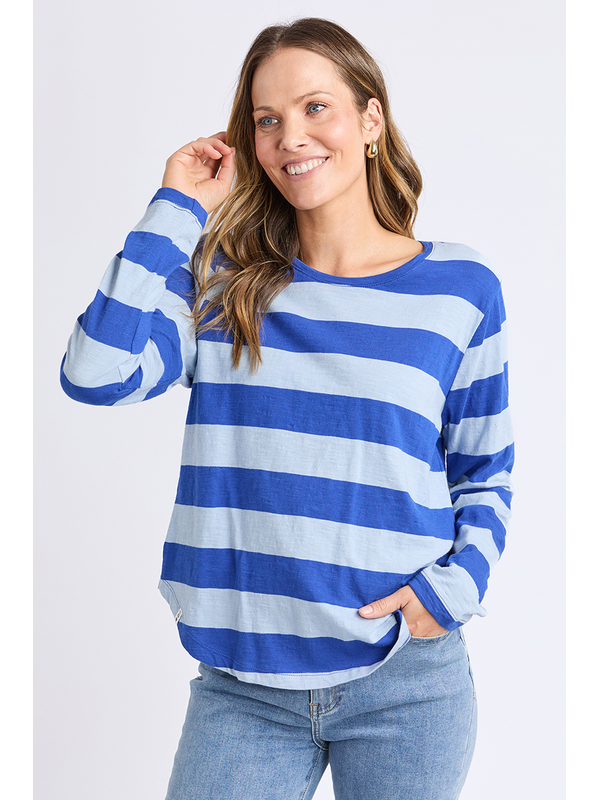 Elm Spritz Stripe LS Tee Sky