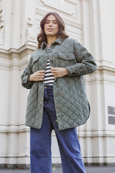 Elm Katie Quilted Shacket-new-Preen
