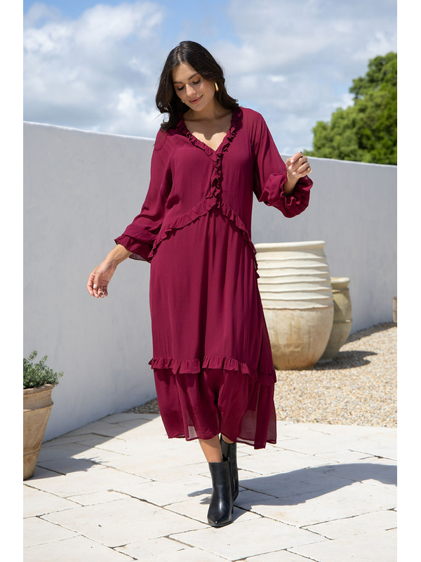 Joop + Gypsy Ruffle Trim Dress