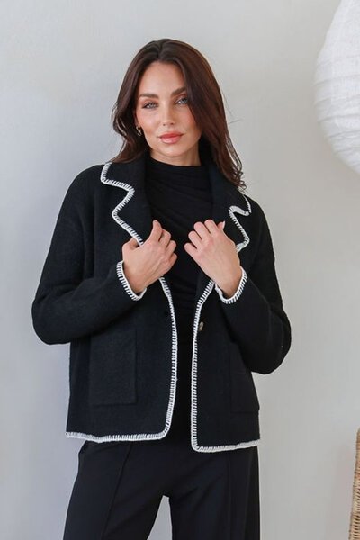 Miss Marlow Blanket Stitch Knit Jacket-new-Preen