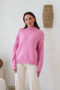 White Poetry Button Detail Roxx Knit