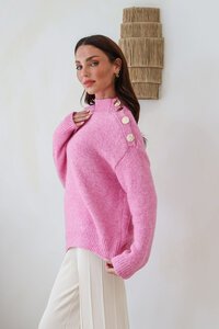 White Poetry Button Detail Roxx Knit
