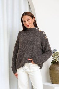 White Poetry Button Detail Roxx Knit