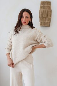 White Poetry Button Detail Roxx Knit