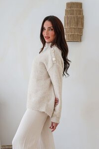 White Poetry Button Detail Roxx Knit