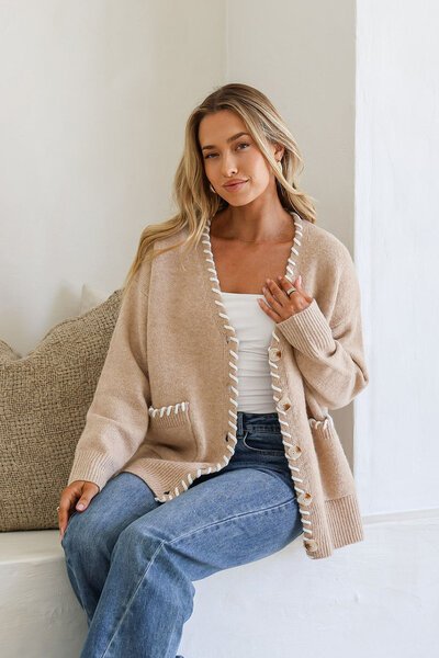 Miss Marlow Stitch Detail Cardi-new-Preen