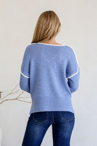 Miss Marlow V Neck Contrast Trim Knit