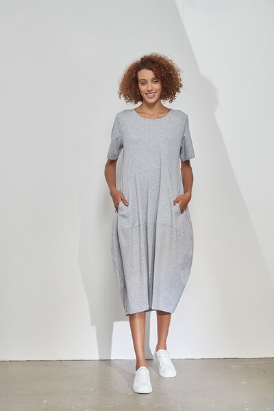 Tirelli Short Sleeve Diagonal Dress-new-Preen