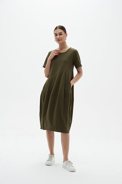 Tirelli Short Sleeve Diagonal Dress-new-Preen