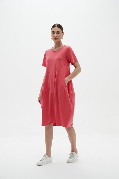Tirelli Short Sleeve Diagonal Dress-new-Preen