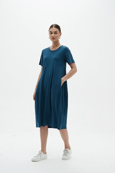 Tirelli Short Sleeve Diagonal Dress-new-Preen