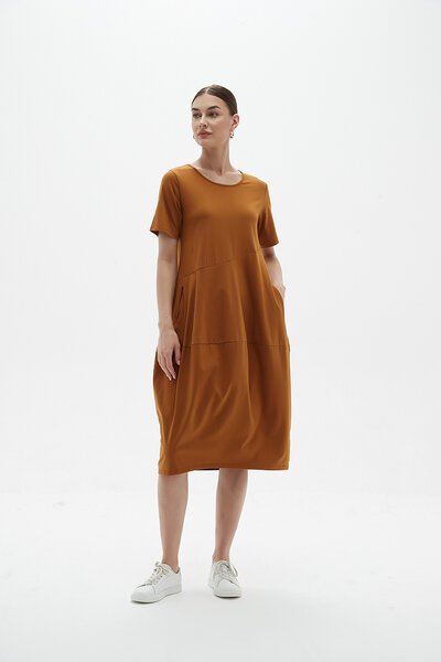 Tirelli Short Sleeve Diagonal Dress-new-Preen