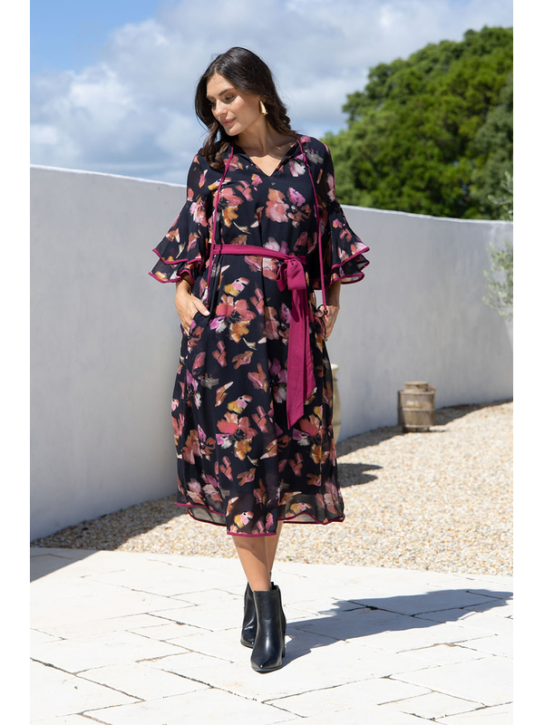 Joop + Gypsy Mayfair Frill Sleeve Dress