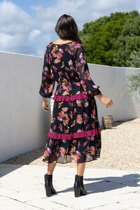 Joop + Gypsy Mayfair Ruffle Trim Midi Dress