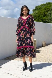 Joop + Gypsy Mayfair Ruffle Trim Midi Dress