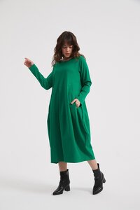 Tirelli Long Sleeve Diagonal Seam Dress