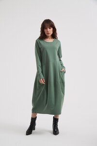 Tirelli Long Sleeve Diagonal Seam Dress