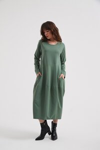Tirelli Long Sleeve Diagonal Seam Dress