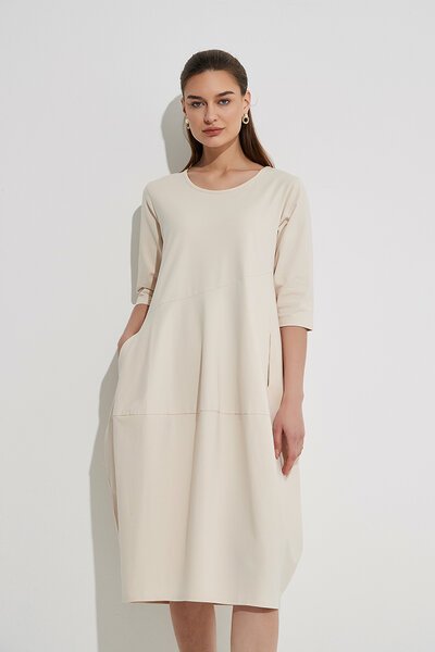 Tirelli Ovoid Diagonal Sleeve Dress-new-Preen