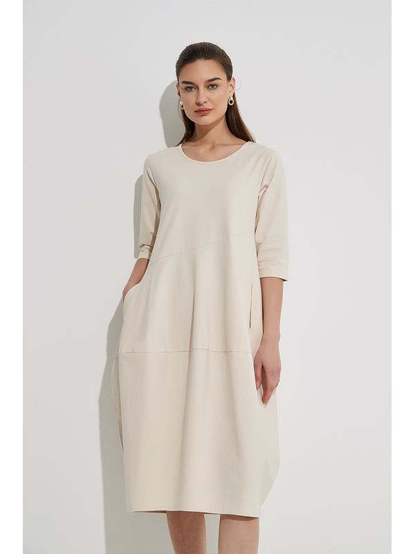 Tirelli Ovoid Diagonal Sleeve Dress