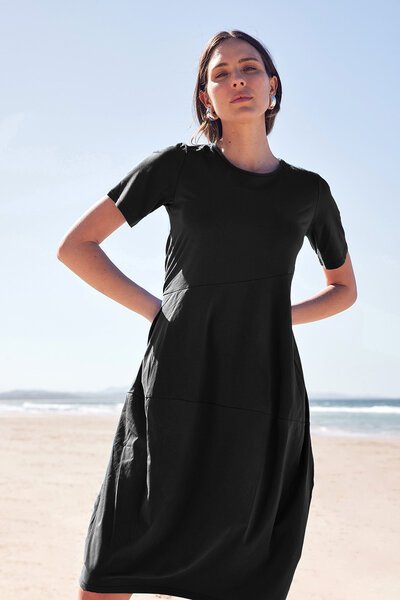 Tirelli Short Sleeve Diagonal Dress-new-Preen