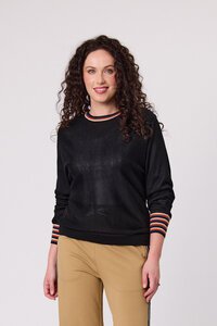 Classified Merino Blend Stripe Trim Jumper