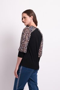 Memo Contrast Woven Shoulder Top