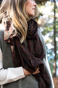 Antler Woodland Check Scarf