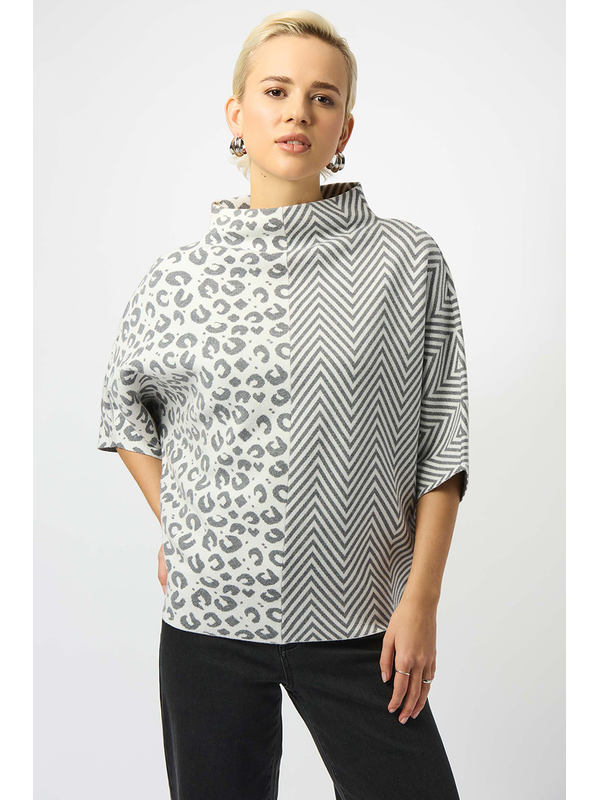 Joseph Ribkoff Jacquard Knit Boxy Sweater