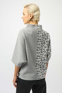 Joseph Ribkoff Jacquard Knit Boxy Sweater