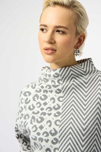 Joseph Ribkoff Jacquard Knit Boxy Sweater