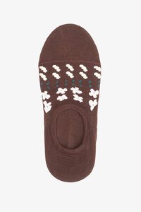 Antler No Show Chocolate Floral Sock