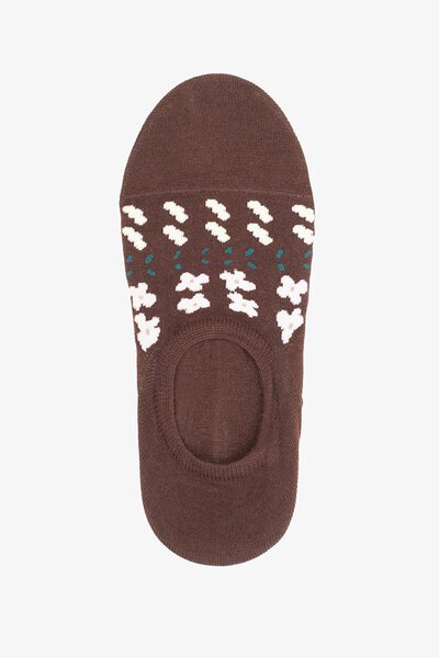 Antler No Show Chocolate Floral Sock-Preen