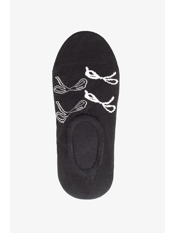 Antler No Show Black Bows Socks