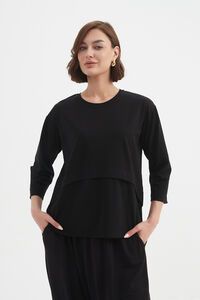Tirelli Black Curved Seam Top