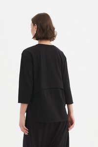 Tirelli Black Curved Seam Top - Pre Order
